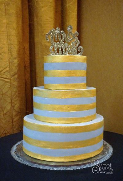 Grey and Painted Gold - Cake by Sweet Scene Cakes