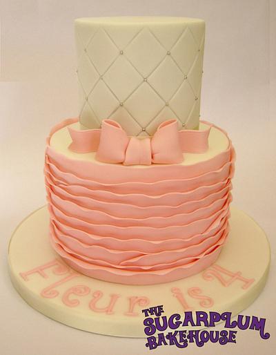 Mini 2 Tier Girly Ruffle Cake - Cake by Sam Harrison