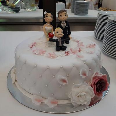 Wedding cake with family figures - Cake by Veronicakes