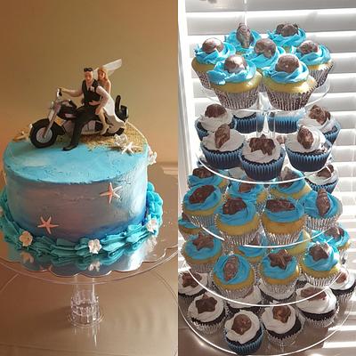 Beach wedding and cupcakes - Cake by Tiffany DuMoulin