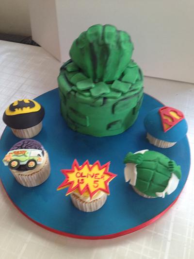 Oliver's Marvel Cake (inc. Scooby Doo)  - Cake by The Midnight Baker