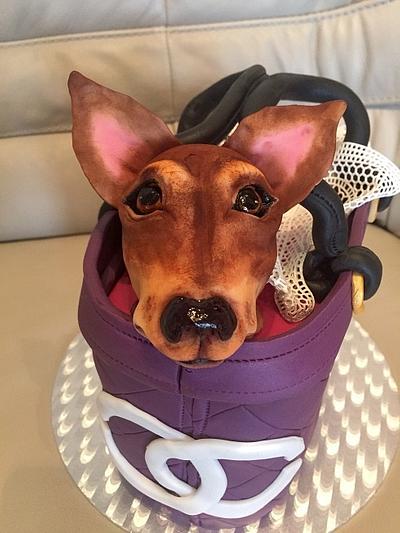 Dog in her purse - Cake by Andrea