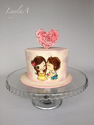 Valentine cake - Cake by Layla A
