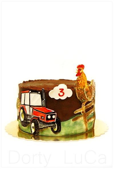Tractor and Cock - Cake by Dorty LuCa
