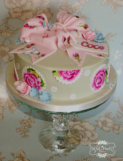 Vintage hand painted cake - Cake by Emma Waddington - Gifted Heart Cakes