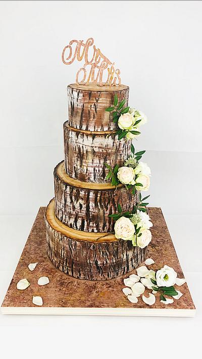 Wood Wedding cake  - Cake by Cindy Sauvage 