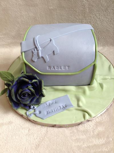 Mini chest radley bag with purple and green rose - Cake by Andrea 