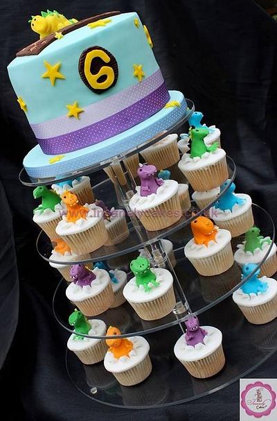 Dino Party Celebration Tower! - Cake by InsanelyCakes