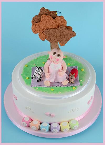 A Christening Cake for a Little Girl - Cake by Sandra Monger