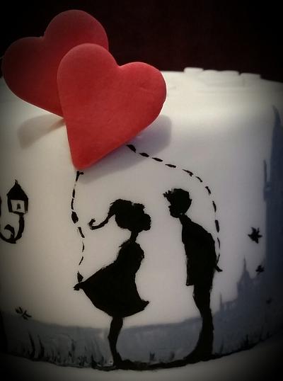 valentine's first kiss. hidden heart. kiss cake - Cake by Tracey