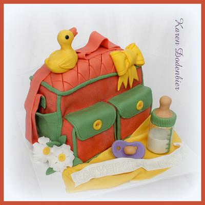 Baby shower baby bag! - Cake by Karen Dodenbier