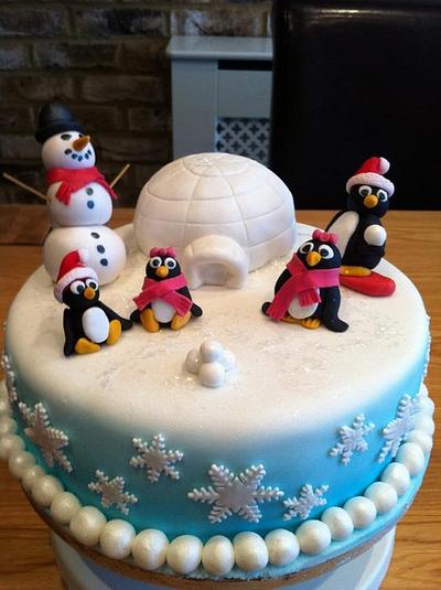 Penguin Christmas Cake - Cake by Sarah Al-Masrey