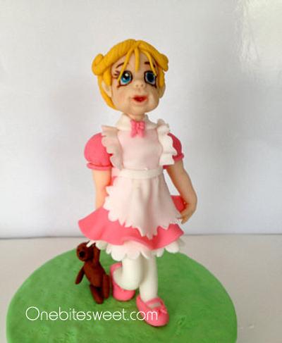 Little girl with teddy bear - Cake by Onebitesweet
