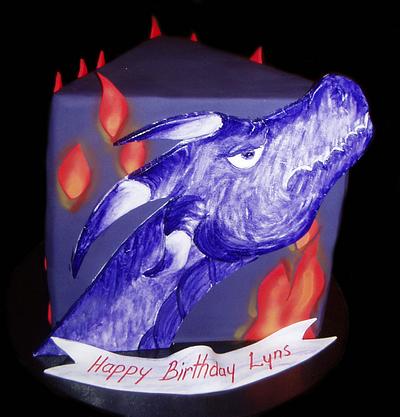 Painted Purple Dragon Cake - Cake by Nada