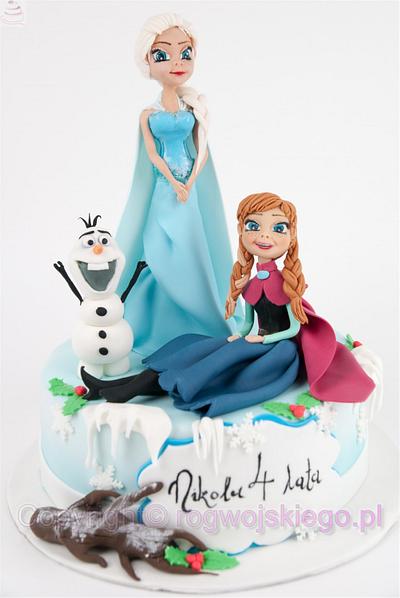 Frozen Anna Elsa Cake / Anna Elza Tort Kraina Lodu - Cake by Edyta rogwojskiego.pl