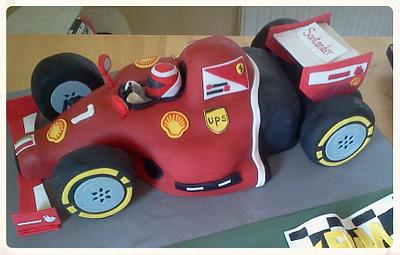 F1 Ferrari racing car cake - Cake by Catherine