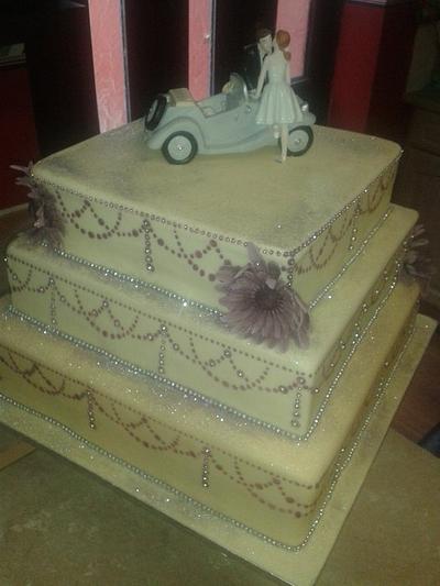 Droplets wedding cake 3 tier 14" 12" & 10" - Cake by Deborah Wagstaff