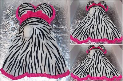 Zebra Pregnant Belly  - Cake by Sugar Sweet Cakes