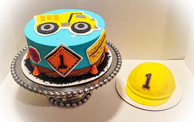 Construction 1st birthday  - Cake by Cups-N-Cakes 