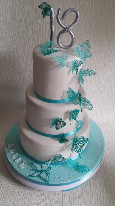 Lace Butterflies - Cake by Sharon Castle