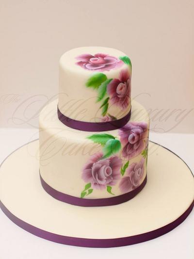 Hand-painted Vintage Rose Cake - Cake by Little Luxury Cake Co.
