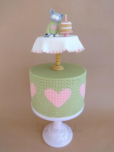 Kitten in a Jumper on a Table on a Cake!! - Cake by Julia Hardy