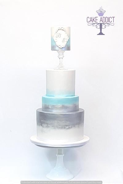Blue and silver Wedding cake - Cake by Cake Addict