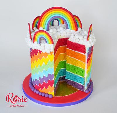 Rainbow Cake - Just a little bit colourful! - Cake by Rosie Cake-Diva