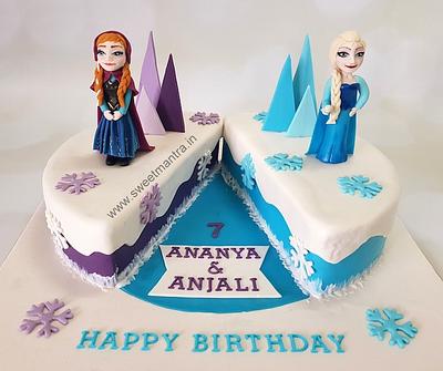 Elsa cake for twin girls - Cake by Sweet Mantra Homemade Customized Cakes Pune
