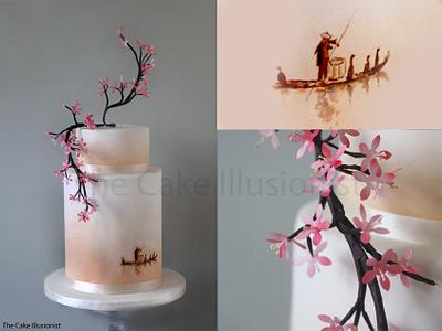 Japanese Cherry Blossom Wedding - Cake by Hannah