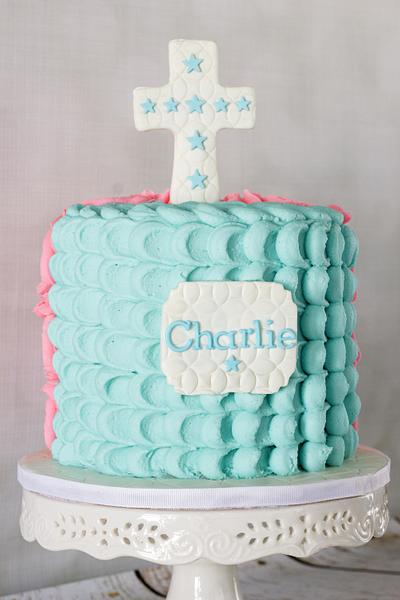 Double Christening  - Cake by Anchored in Cake