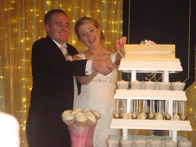 Happy bride and groom.  - Cake by Aine Cuddihy