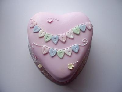 Heart shaped baby bunting - Cake by Laura