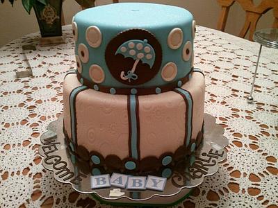 Baby Boy Umbrella Shower Cake - Cake by Tammy 