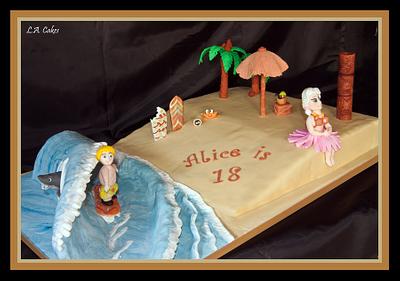 Hawaiian Beach 18th - Cake by Laura Young