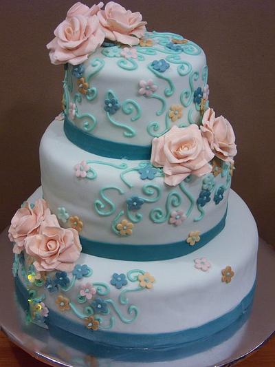 green wedding - Cake by kathy 