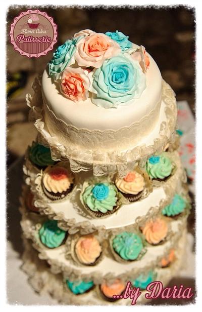 Shabby Chic Wedding Cake - Cake by Planet Cakes Patisserie