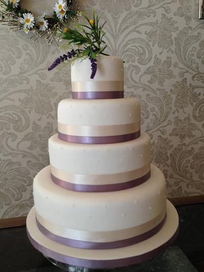 Lavender & Lace wedding cake - Cake by Nina Stokes