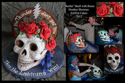 Skull and Roses, "Bertha" Birthday - Cake by Heather -Art2Eat Cakes- Sherman