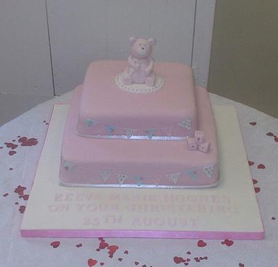 pink bear and bunting - Cake by sonia caunce
