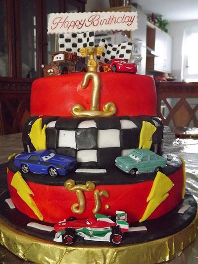 Cars theme cake - Cake by Jeniffer