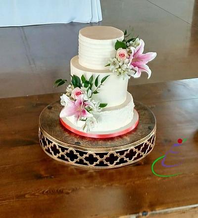 Textured Buttercream Wedding - Cake by Cassandra Rice