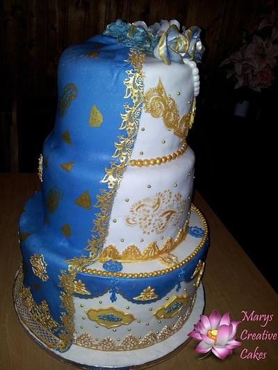 Indian Style Wedding Anniversary  - Cake by Mary Yogeswaran