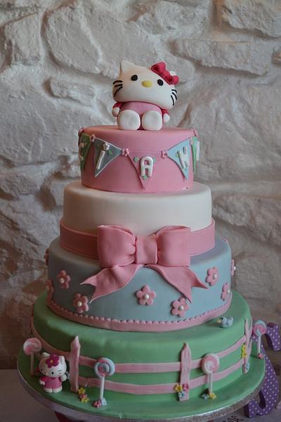 Hello Kitty cake and mini cupcakes - Cake by Martine Curry