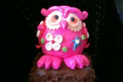 Pink owl cake - Cake by Cakemummy