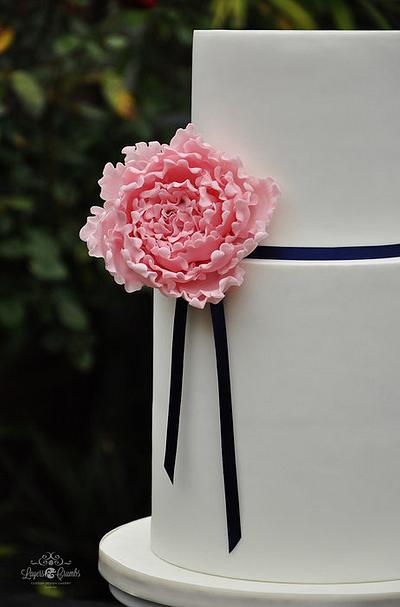 "Pink Peony Wedding Cake" - Cake by LayersandCrumbs
