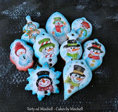 Snowman cookies - Cake by Mischell