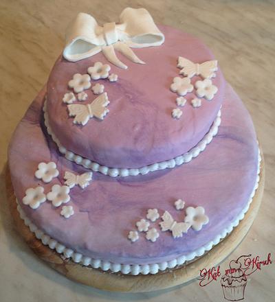 Bows, pearls and flowers - Cake by KaetvanKirsch