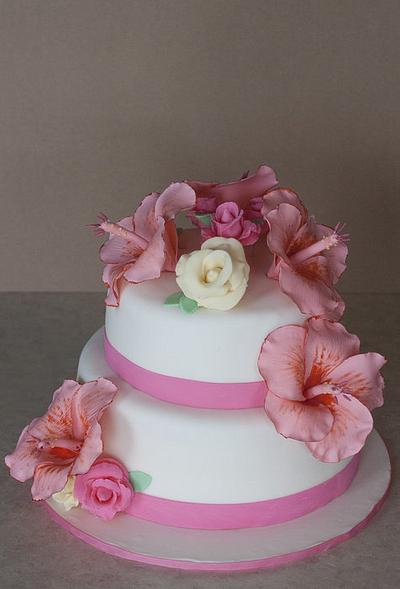 Hibiscus Bridal Shower - Cake by Vanilla01
