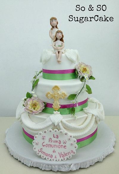 First Communion of Simona and Valeria - Cake by Sonia Parente